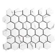 Gạch Mosaic Lục Giác Màu Trắng Vân Mây P56M01 - Daisan Store