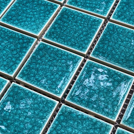 Gạch Mosaic men rạn xanh mix 48x48x7mm, vỉ 306x306mm mã 48436 - Daisan Store