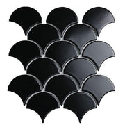 Gạch Mosaic vảy cá 85x95mm đen men bóng SH - C9070 - Daisan Store