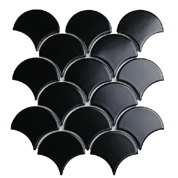 Gạch Mosaic vảy cá 85x95mm đen men bóng SH - C9070 - Daisan Store