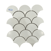 Gạch Mosaic vảy cá men rạn màu trắng SHCY90388 - Daisan Store