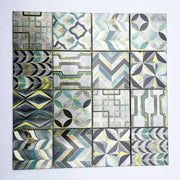 Gạch mosaic vuông phun kim loại 3D hiện đại bán buôn cho trang trí tường nội thất phòng tắm nhà bếp - Daisan Store