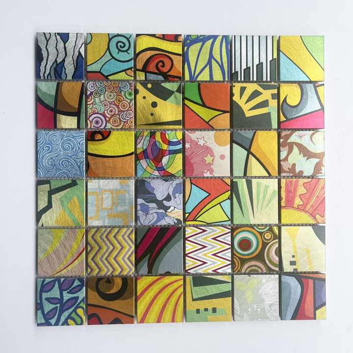 Gạch mosaic vuông thiết kế hiện đại trang trí tường nội thất phòng tắm nhà bếp phòng khách tranh vẽ đặc biệt có sẵn - Daisan Store