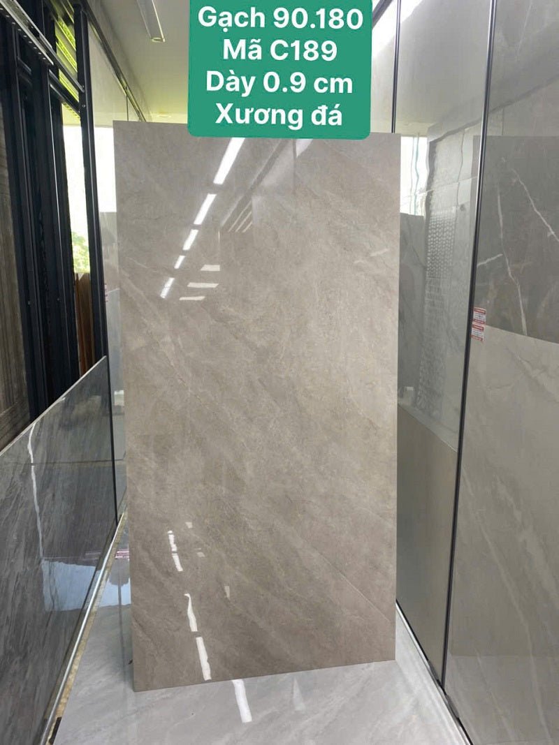 Gạch Ốp Lát 90x180cm Trung Quốc màu vân đá ghi ánh vàng nhạt 918T05 - Daisan Store