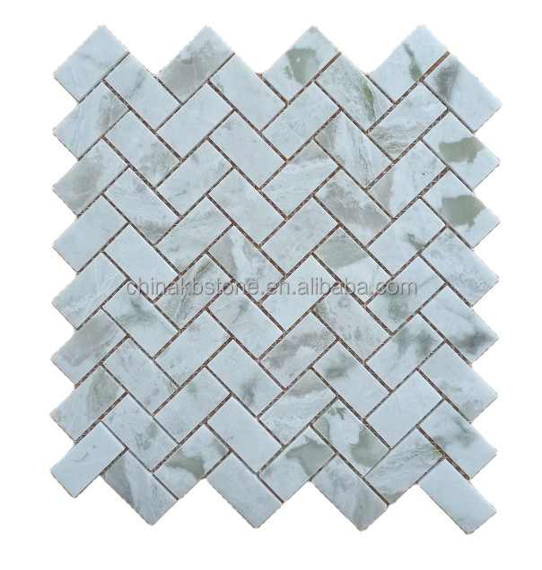 Gạch ốp tường bếp màu trắng Onyx xanh hiện đại bóc dán - Daisan Store