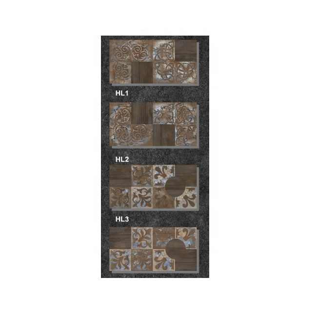Gạch ốp tường gốm họa tiết hoa nâu hiện đại 50x50cm - Daisan Store