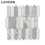 Gạch ốp tường phòng tắm trang trí bằng đá cẩm thạch tự nhiên Carrara màu trắng - Daisan Store