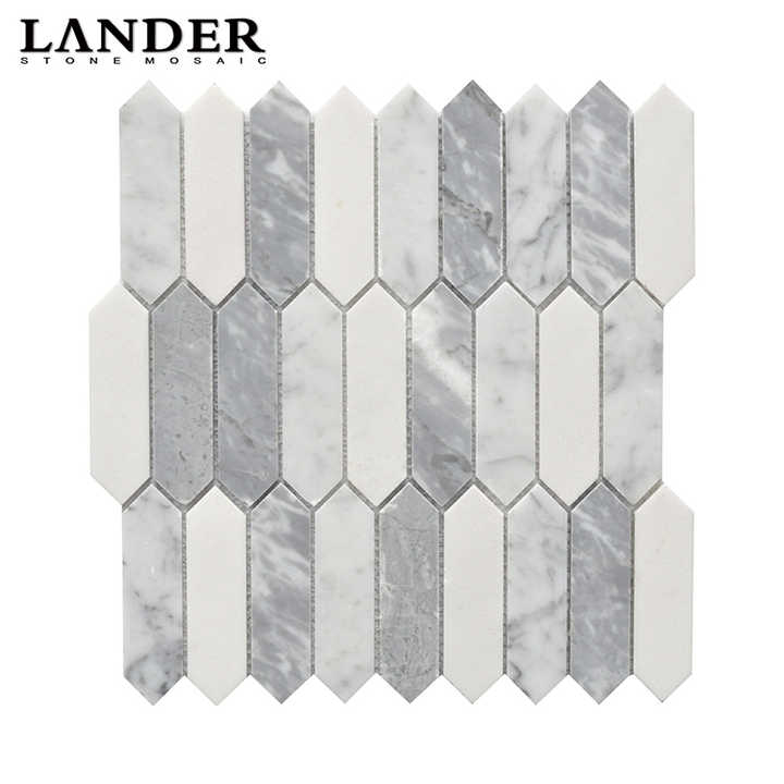 Gạch ốp tường phòng tắm trang trí bằng đá cẩm thạch tự nhiên Carrara màu trắng - Daisan Store