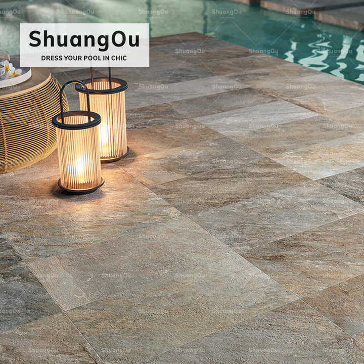 Gạch sứ chống trượt toàn thân cho hồ bơi khách sạn, hồ cá, hồ bơi cảnh quan, gạch ốp tường ngoại thất bằng đá tự nhiên 300*600mm - Daisan Store