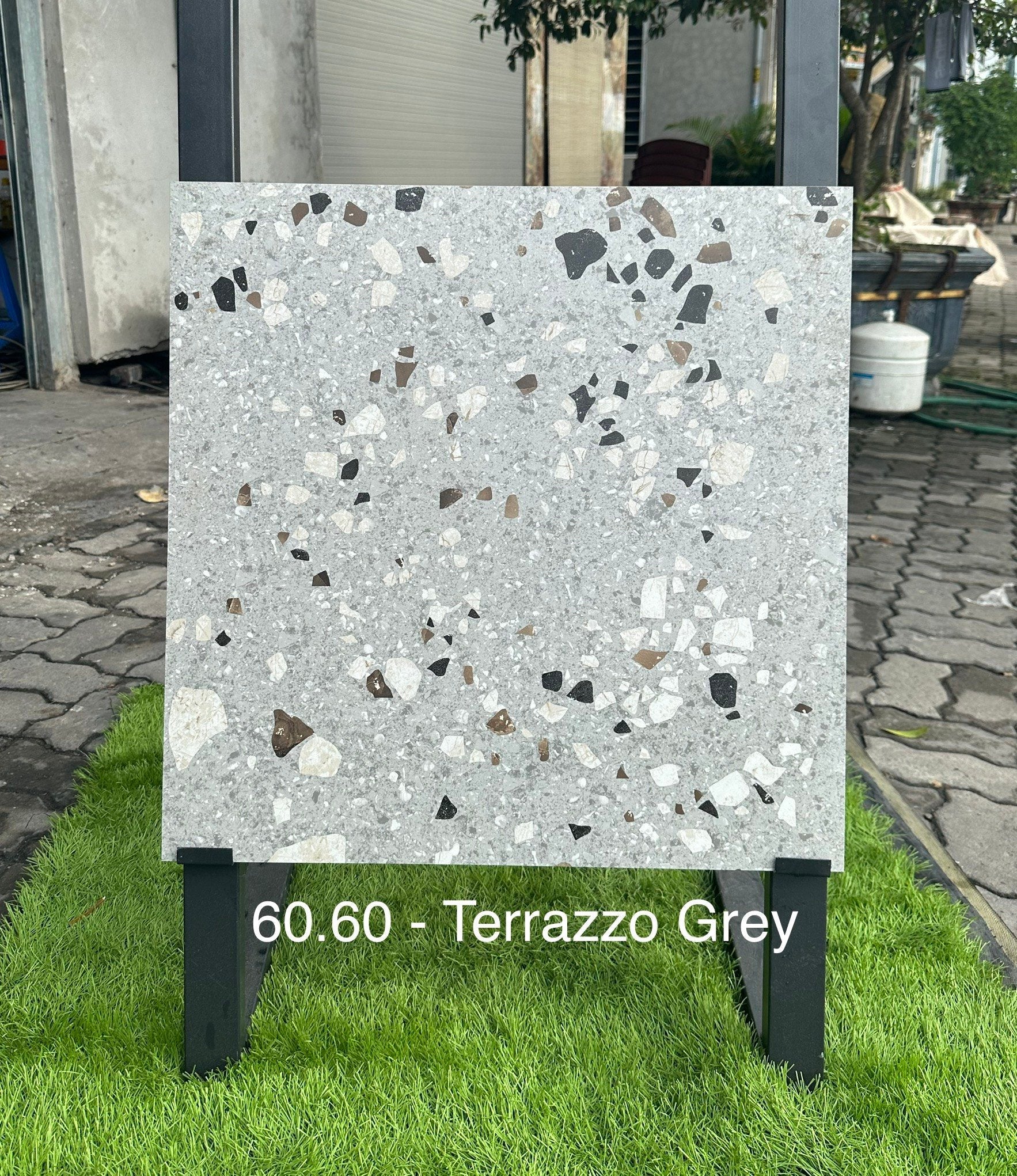 Gạch Terrazzo DSH Ấn Độ 600x600 Grey - Daisan Store