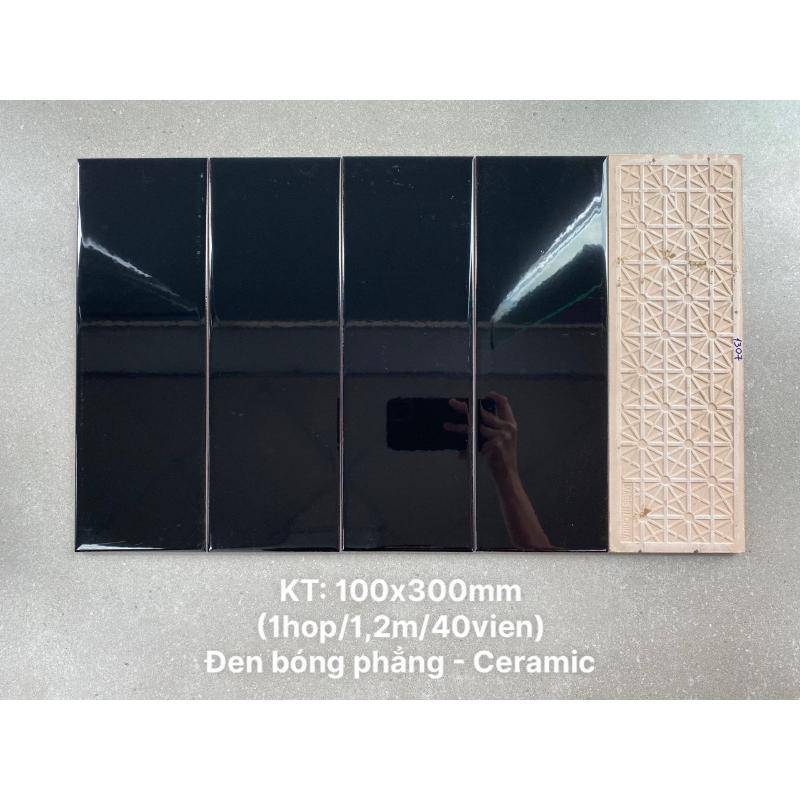 Gạch thẻ đen bóng phẳng KT 100x300mm STA1307 - Daisan Store
