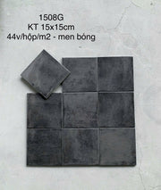 Gạch thẻ đen men bóng 1508G KT 150x150mm (1h/1m/44v/17.5kg) - Daisan Store