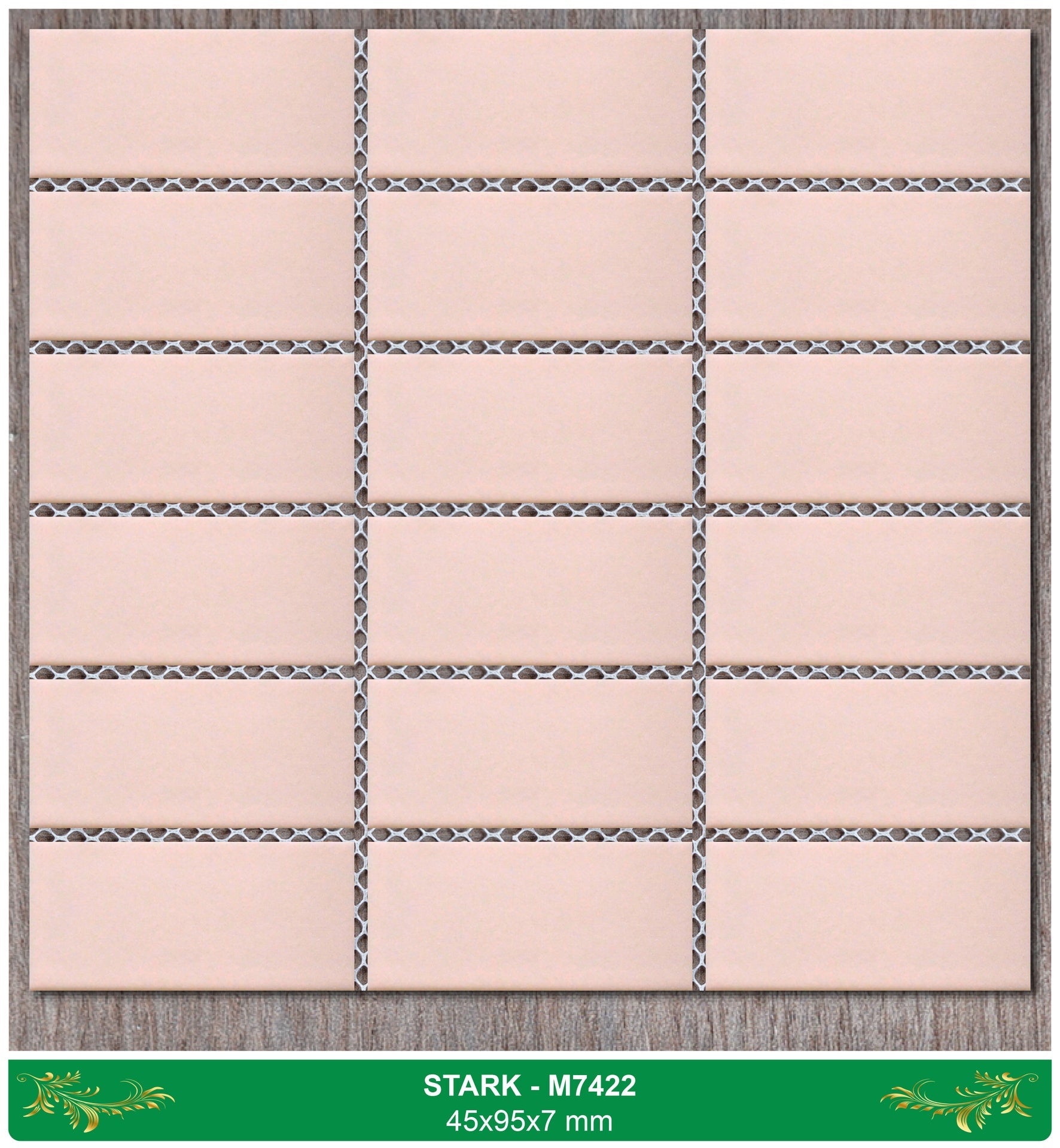 Gạch thẻ ốp tường màu hồng 45x95mm mã 506 - Daisan Store