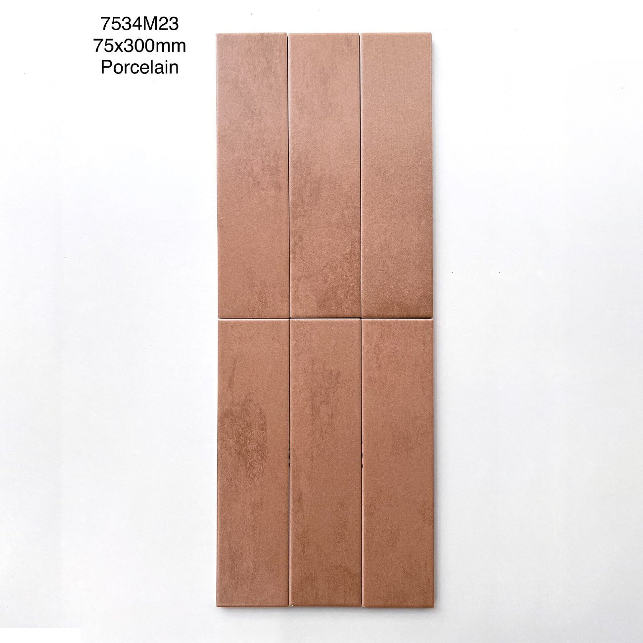 Gạch thẻ Trung Quốc, Cam loang mờ, KT 75x300 mm, MD7534M23, Hàng Porcelain (1 hộp/ 44 viên/ 0.99m2) - Daisan Store