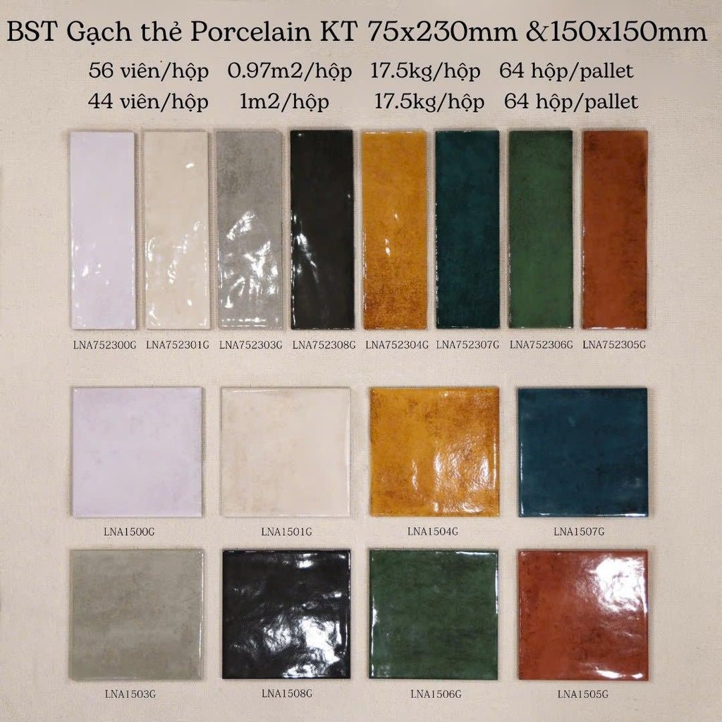 Gạch thẻ vàng men bóng KT 150x150mm 1504G - Daisan Store