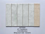 Gạch thẻ Việt Nam, Trắng bóng lượn, KT 75x300 mm, DS75300 (1 hộp/ 50 viên/ 1.125m2) - Daisan Store