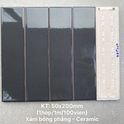 Gạch thẻ xám đậm bóng phẳng KT 50x200 UTT28G - Daisan Store