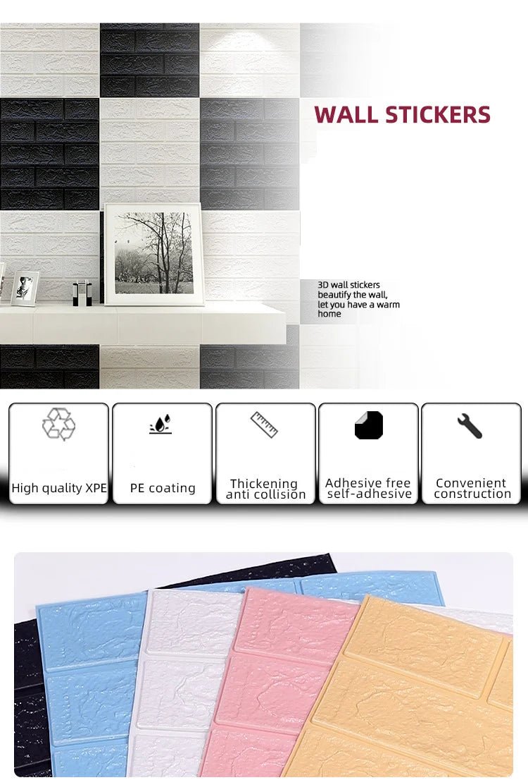Gạch Xốp 3D Chống Nước - Trang Trí Tường Retro - Daisan Store