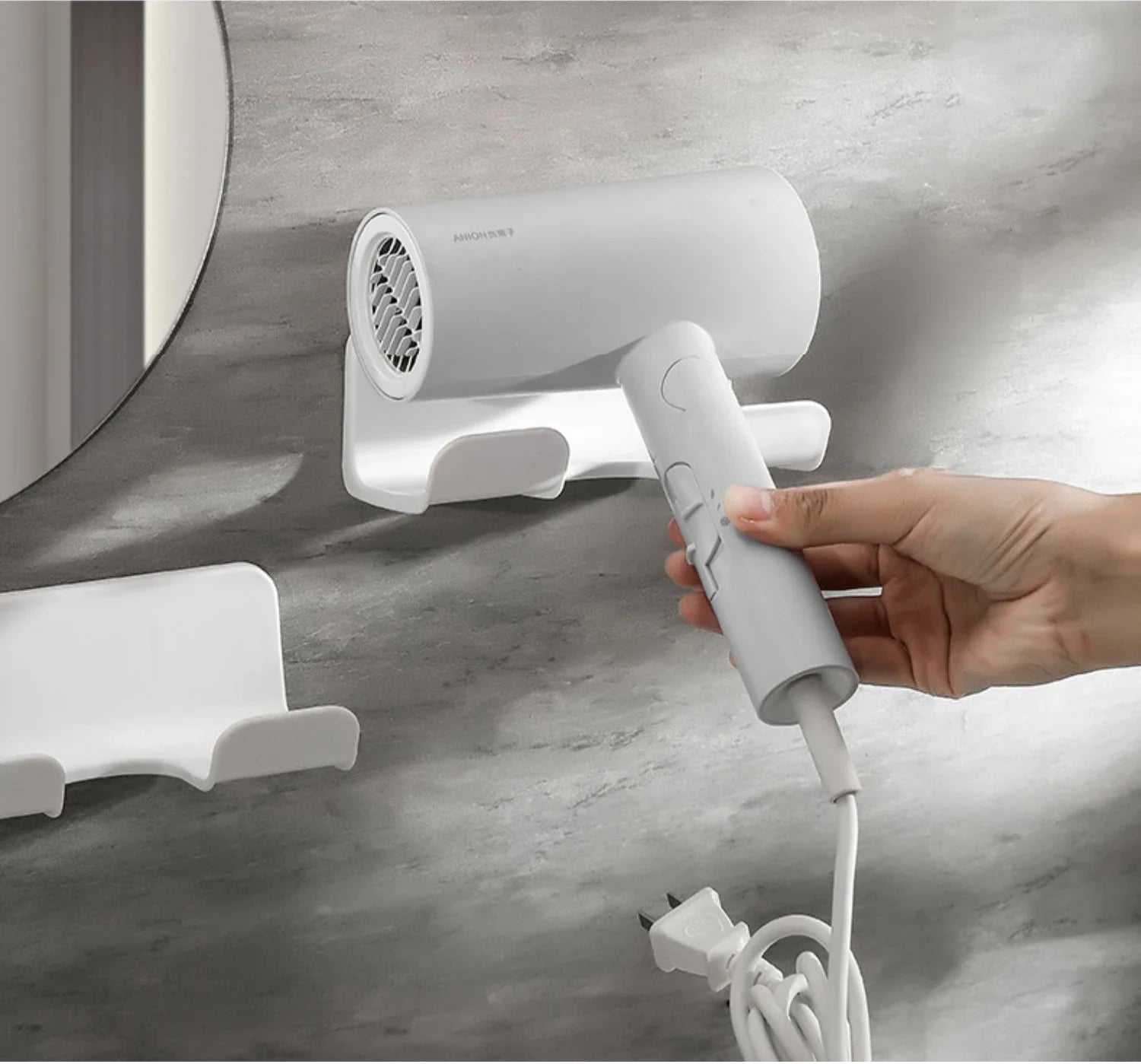Giá Đỡ Máy Sấy & Máy Duỗi Tóc Treo Tường Nhà Tắm - Daisan Store