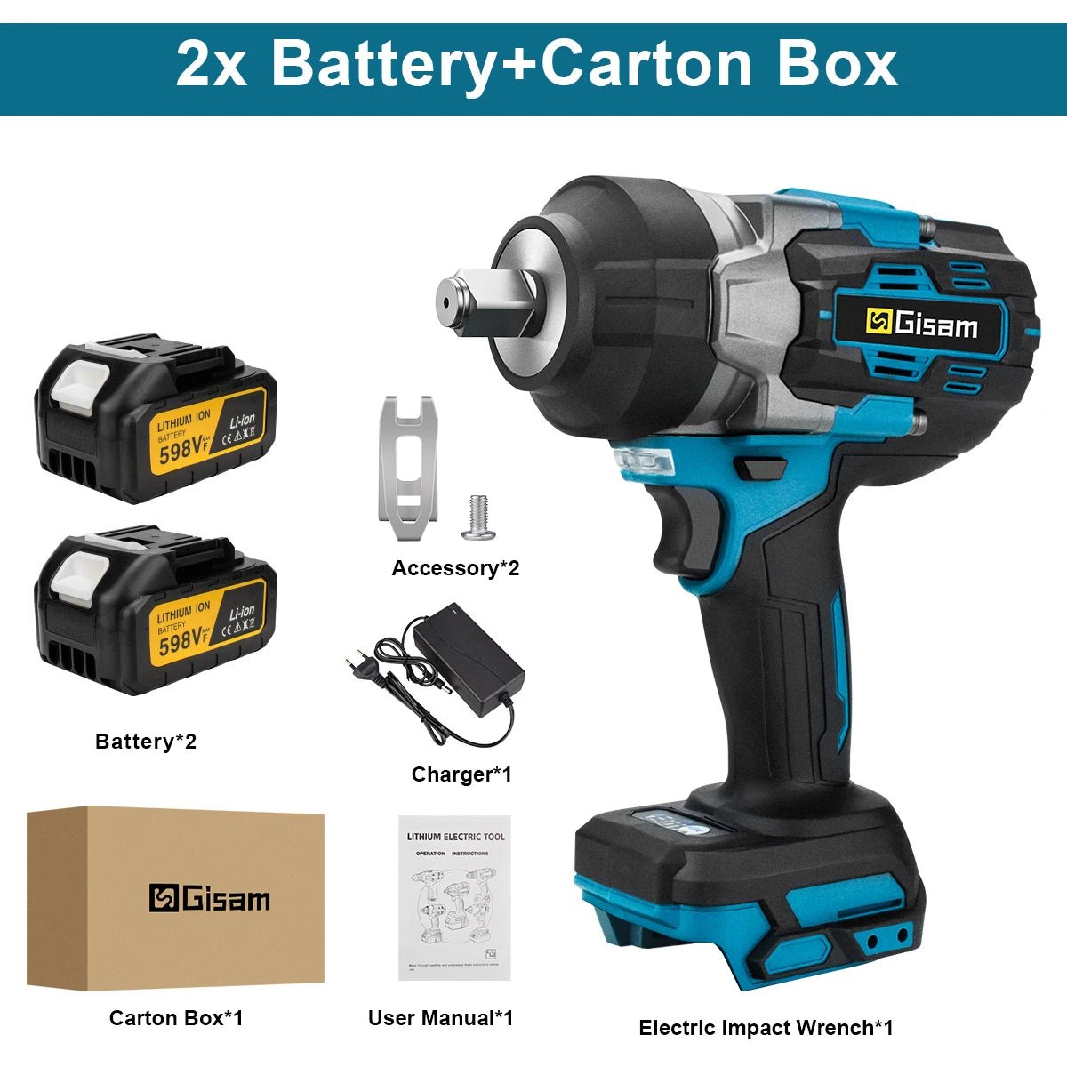 Gisam 2800NM Co Le Tac Dong Dien Khong Day Inch Makita 18V - Daisan Store