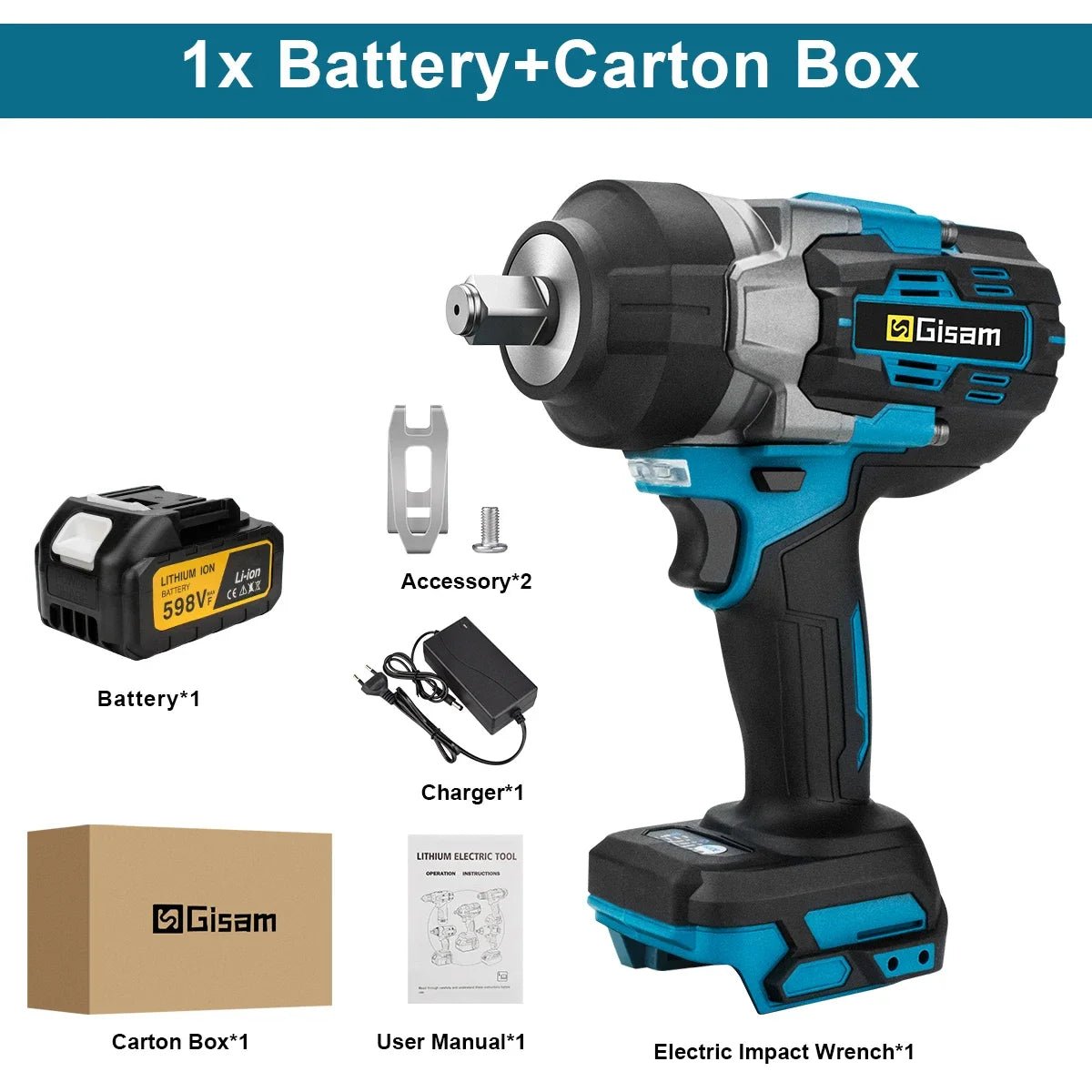 Gisam 2800NM Co Le Tac Dong Dien Khong Day Inch Makita 18V - Daisan Store