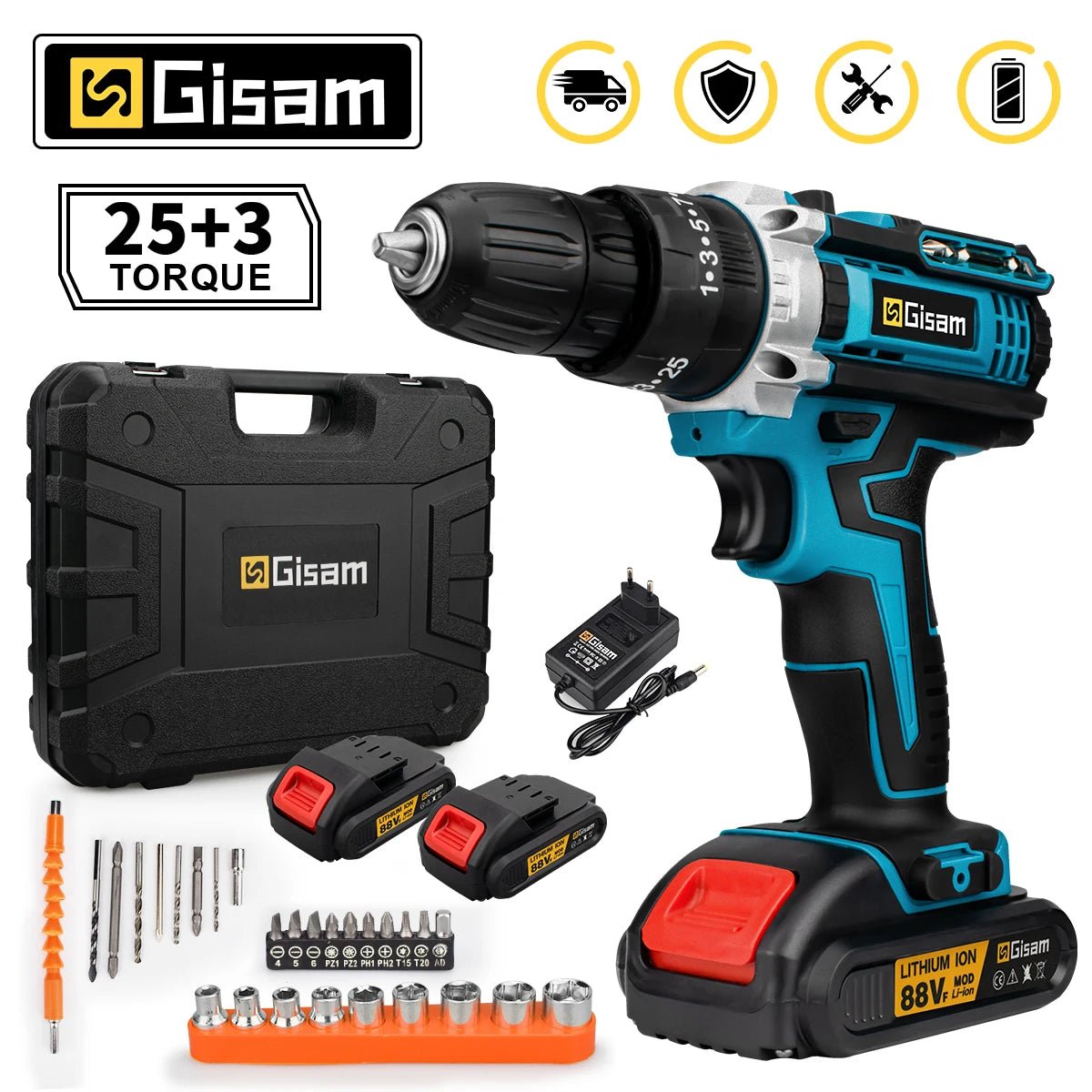 Gisam Máy Khoan Không Dây Pin Li Ion 28NM Cam Tay Tiện Dụng - Daisan Store