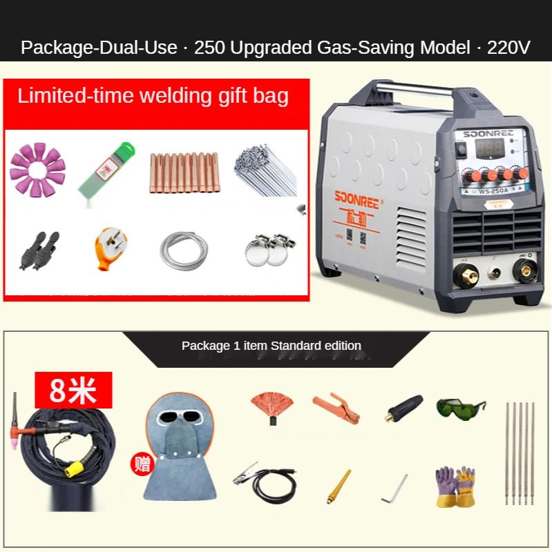 Hàn Tig Di Động 220V Ws200A 250A Xung Tig Arc 2 Trong 1 - Daisan Store
