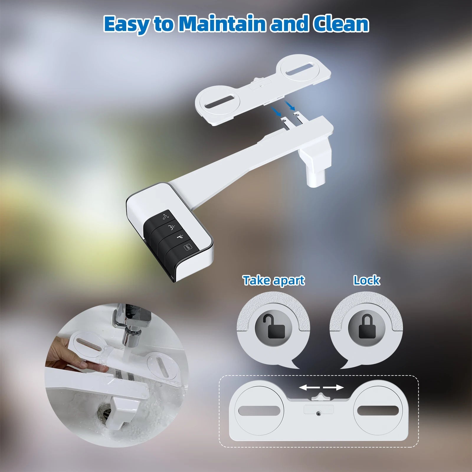 Hibbent Bidet Gắn Bồn: Vòi Kép, Điều Áp Nước - Daisan Store