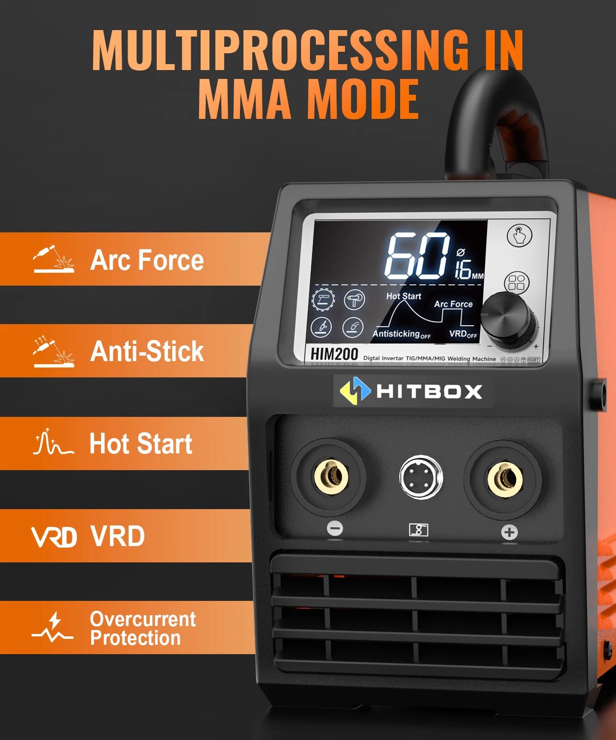 HITBOX 3 Trong 1 Hàn MIG MMA TIG Gasless HIM200 110 220V - Daisan Store