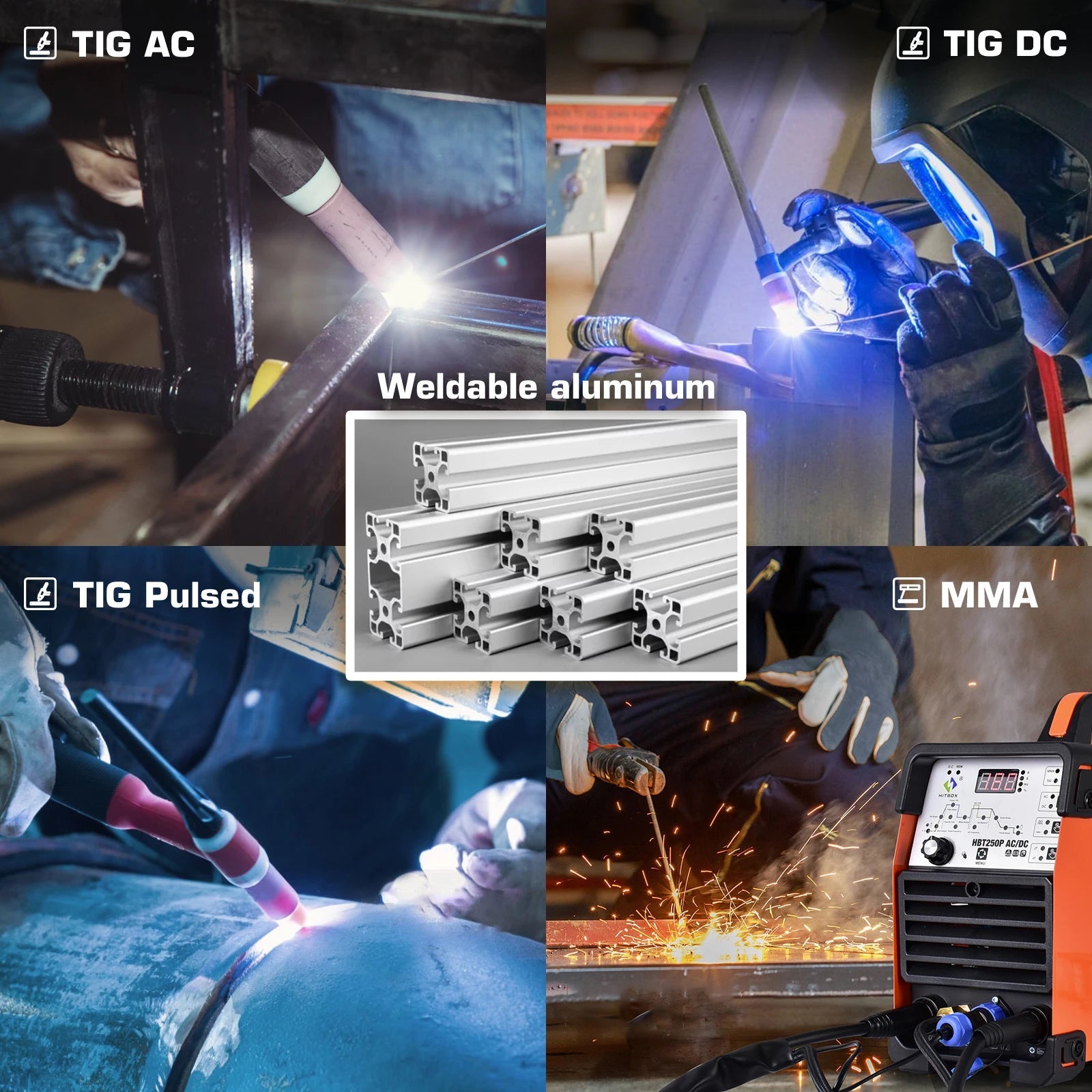 Hitbox Máy Hàn TIG AC DC 4 Trong 1 HBT250P Điều Khiển - Daisan Store