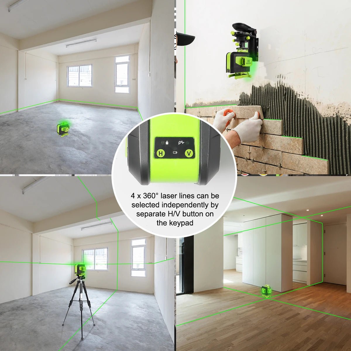 Huepar Laser 4D 16 Tia Cross Line Xanh Dieu Kien Tu Xa - Daisan Store