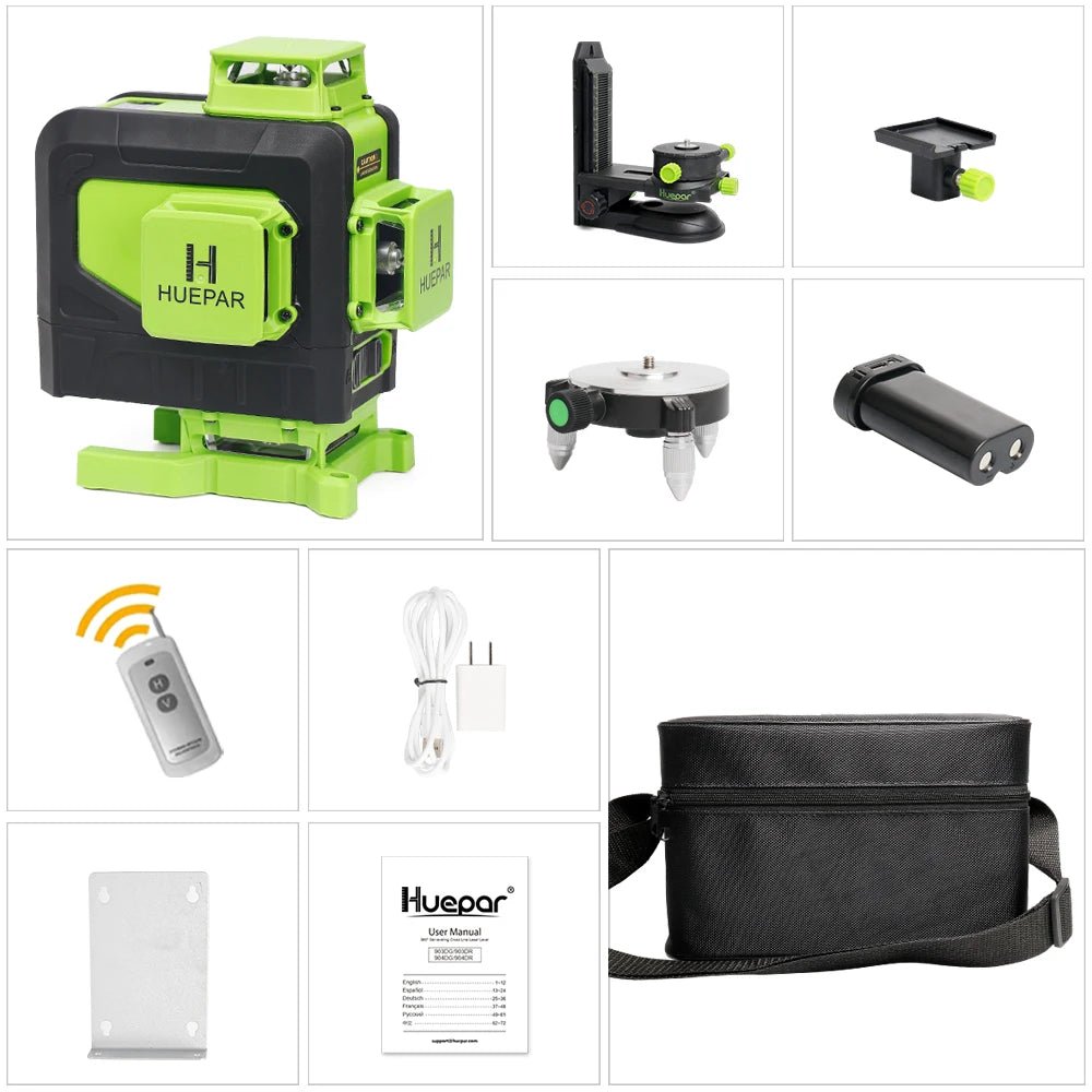 Huepar Laser 4D 16 Tia Cross Line Xanh Dieu Kien Tu Xa - Daisan Store
