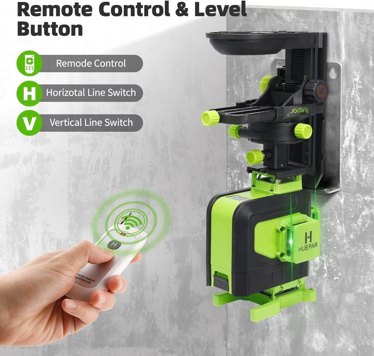 Huepar Laser 4D 16 Tia Cross Line Xanh Dieu Kien Tu Xa - Daisan Store