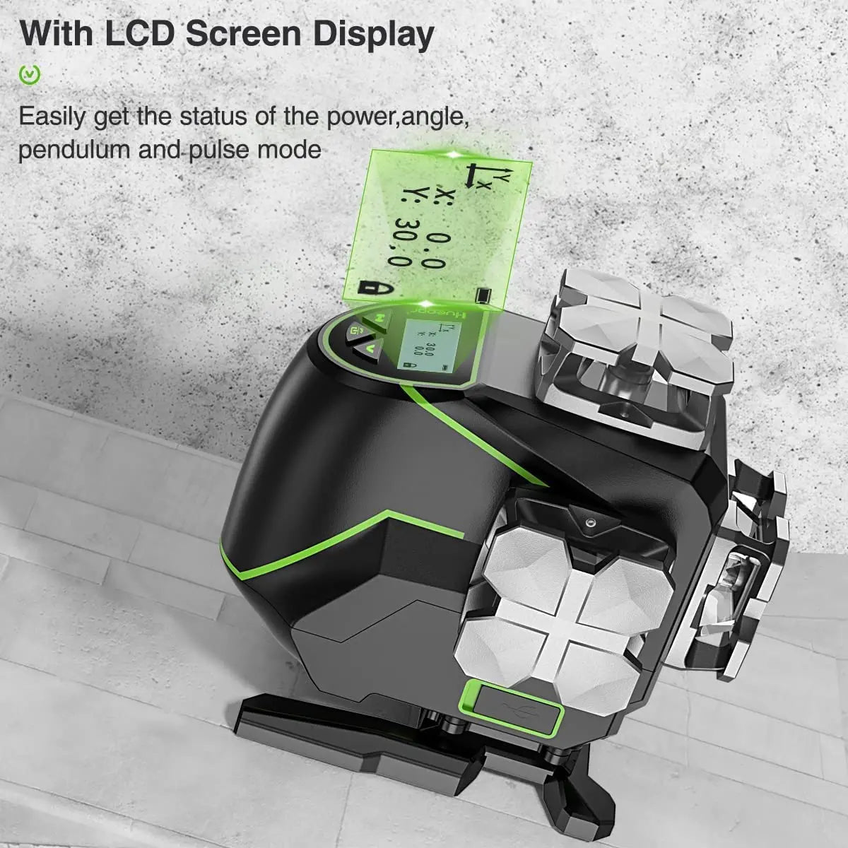 Huepar Laser Máy 4D 16 Dòng Tự Cân 360 Độ Màn LCD Bluetooth - Daisan Store