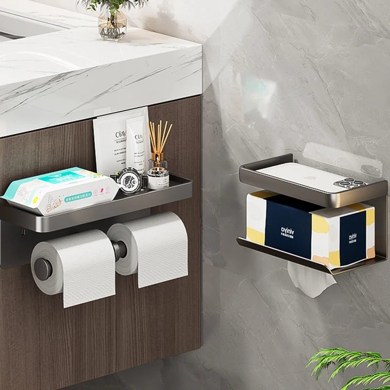 Kệ Giấy Vệ Sinh Đa Năng Có Khay Để Điện Thoại - Daisan Store