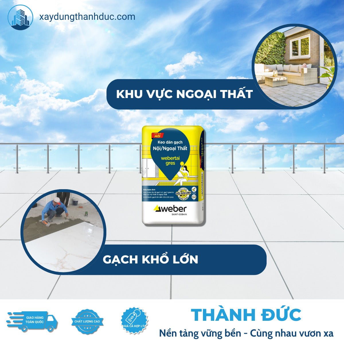 Keo Dán Gạch Webertai gres cho gạch khổ lớn - Daisan Store
