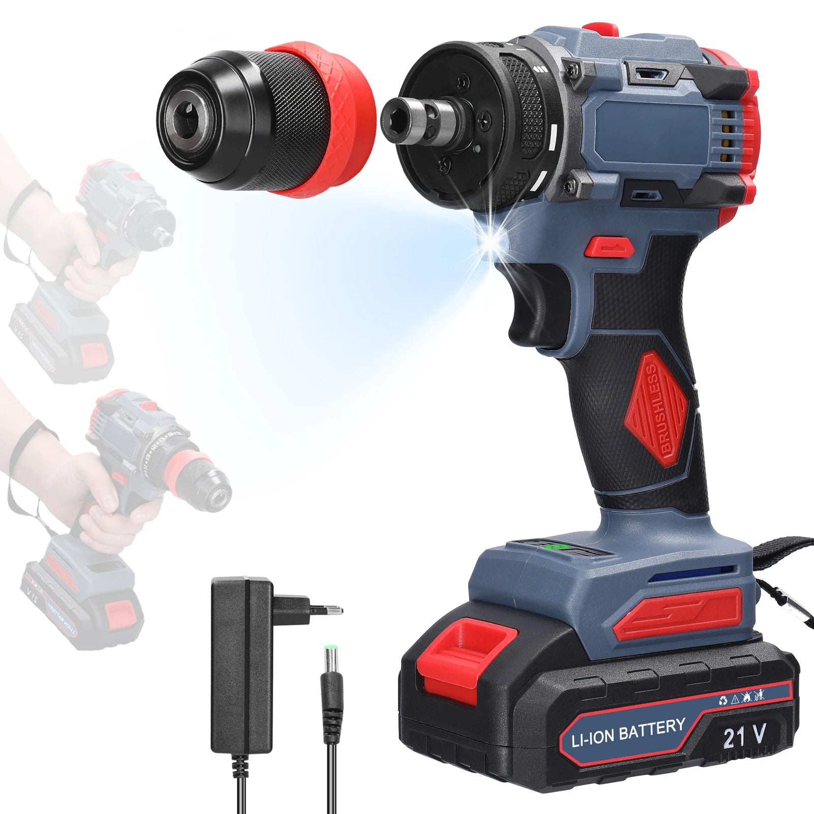 Khoan Điện 21V 2 Trong 1 Vặn Vít Không Dây 55 Nm Hiệu Quả - Daisan Store