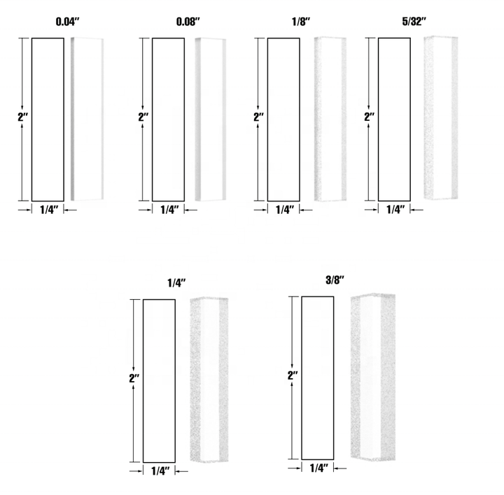 Khối cài đặt bằng nhựa trong suốt FHC 0,040" 1mm chất lượng cao với sáu độ dày khác nhau - Daisan Store