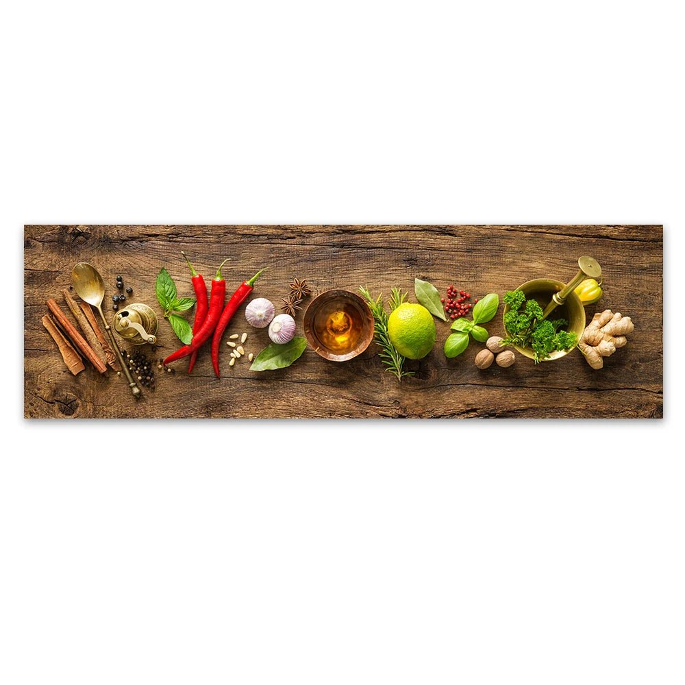 Kitchen Spice Canvas Wall Art, Grain Spice Spoon Chili Lemon Poster Printing Wall Art for Living Room and Dining Room Home Decor - Daisan Store