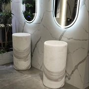 Lavabo Đá Cẩm Thạch Trắng Đứng Nguyên Khối Hiện Đại - Daisan Store