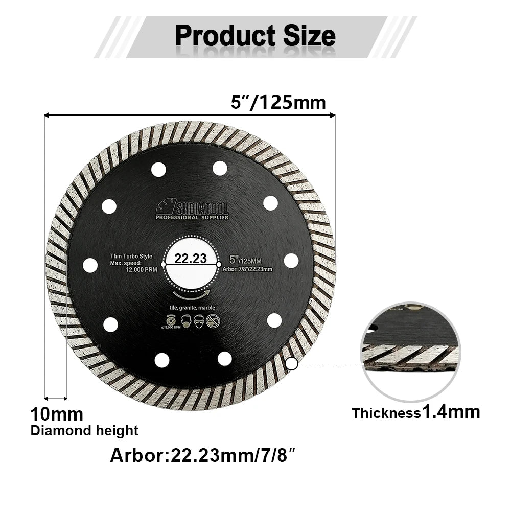 Lưỡi Cắt Kim Cương Mỏng SHDIATOOL 125mm - Đá & Gạch - Daisan Store