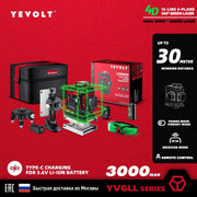 Máy Cân Laser Xanh YEVOLT YVGLL4XS 360 Độ 12 16 Đường Laser - Daisan Store