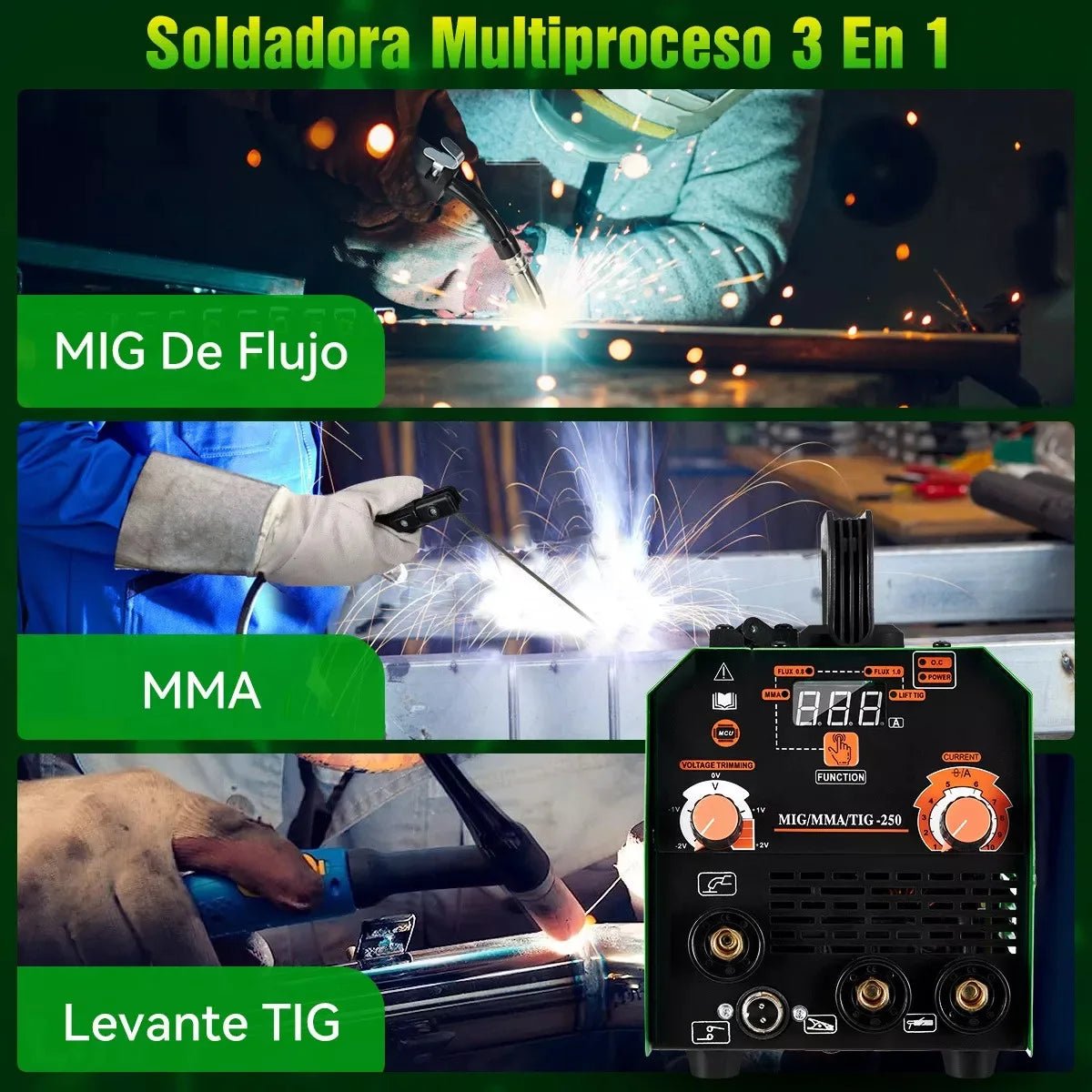 Máy Hàn 3 Trong 1 MMA MIG TIG Semi Tự Động 220V Không Khí - Daisan Store