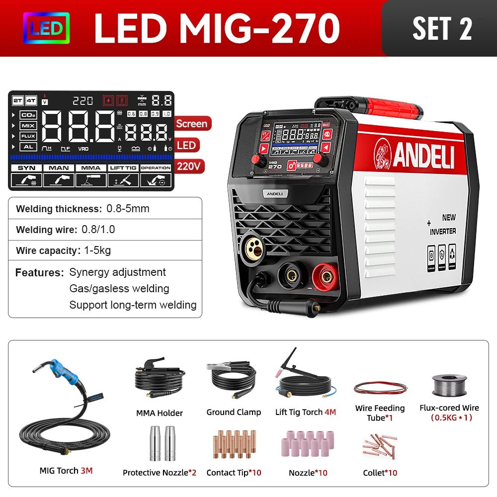 Máy Hàn MIG 200A Bán Tự Động Inverter Với Màn Hình LCD - Daisan Store
