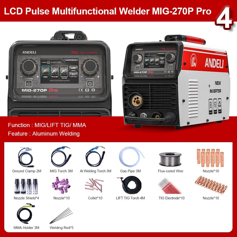 Máy Hàn Mig 220V Andeli Với Lift Tig Và Năng Lực Pulse - Daisan Store
