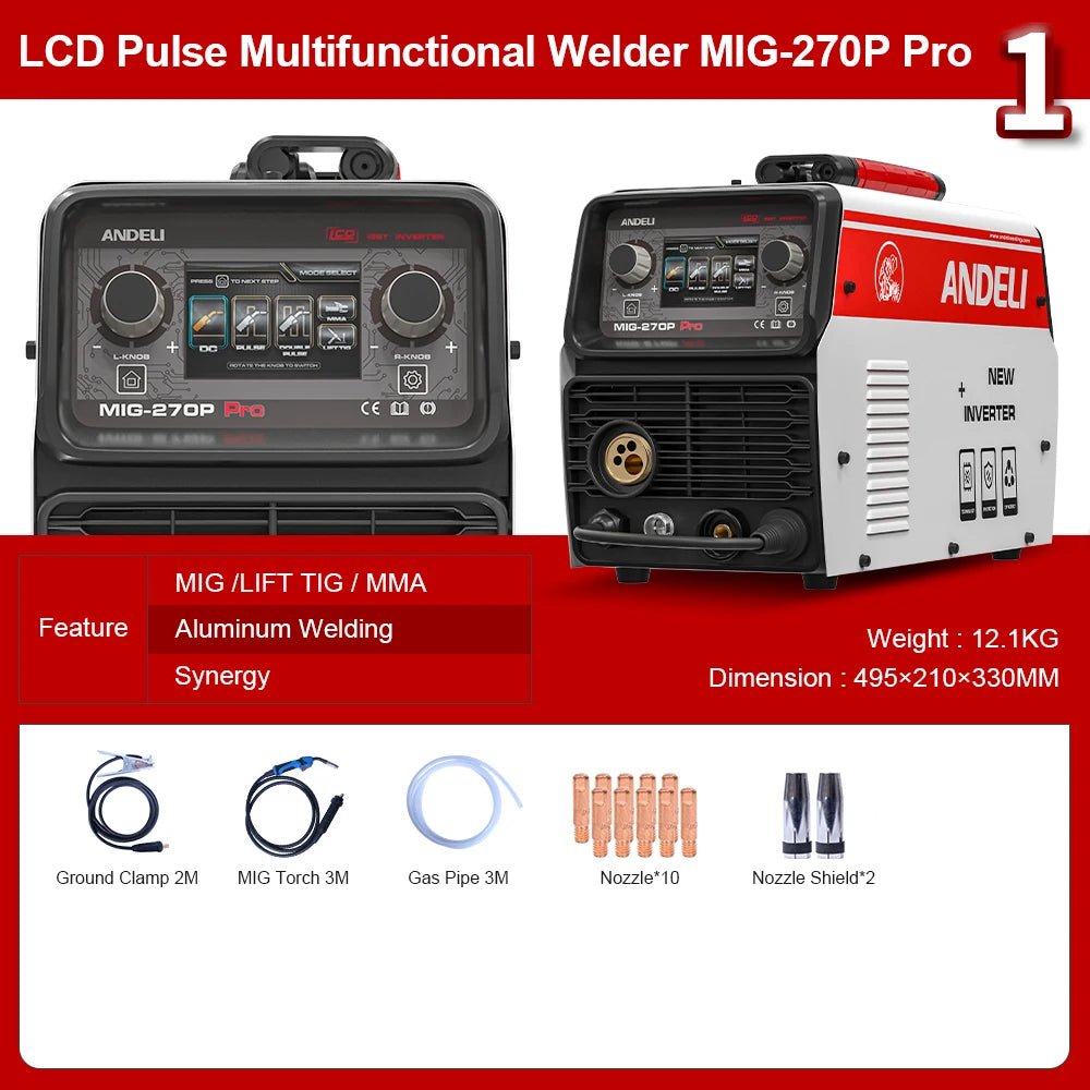 Máy Hàn Mig 220V Andeli Với Lift Tig Và Năng Lực Pulse - Daisan Store