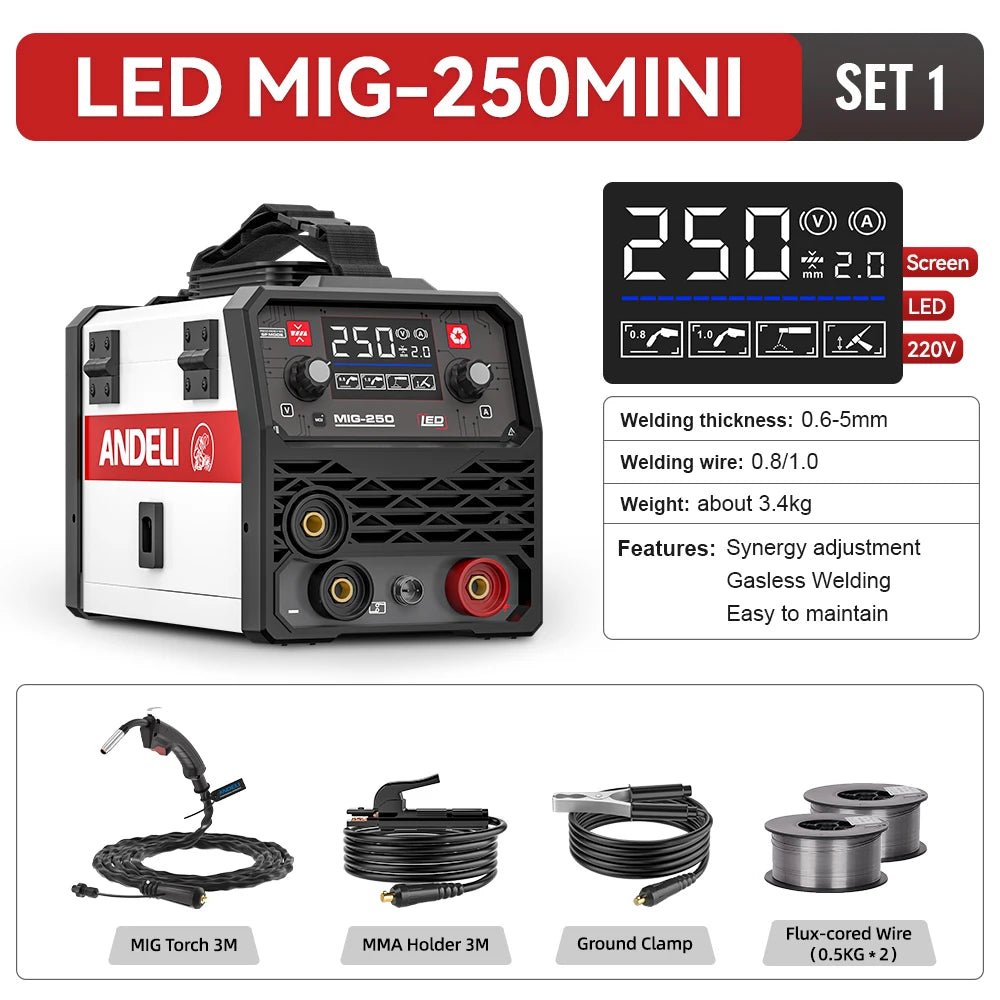 Máy Hàn MIG MMA TIG 3 Trong 1 Inverter ANDELI MIG 250 - Daisan Store