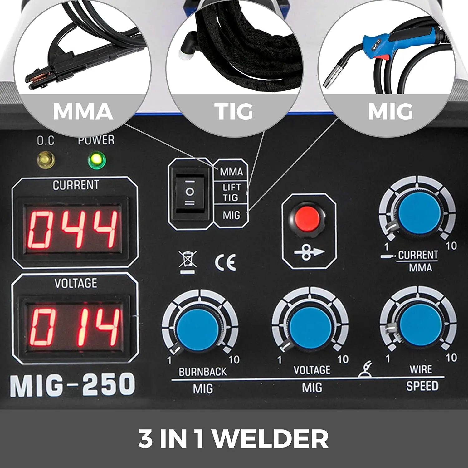 May Han MIG TIG Arc 250A 3 Trong 1 Semi Tu Dong IGBT - Daisan Store