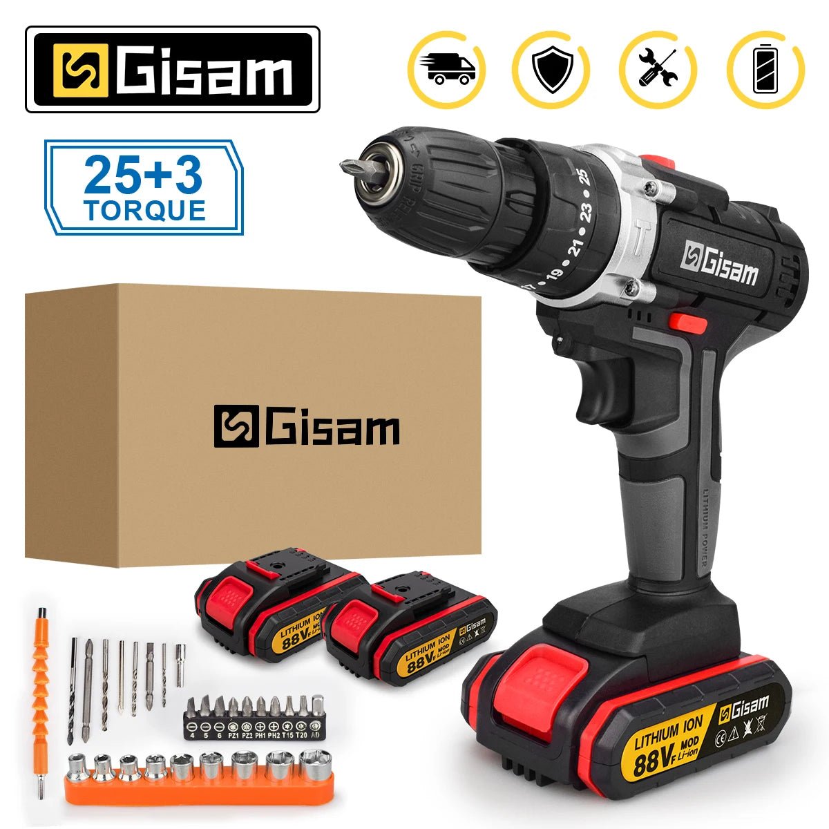 Máy Khoan Không Dây 21V Tác Động Pin Lithium 2 Tốc Độ - Daisan Store