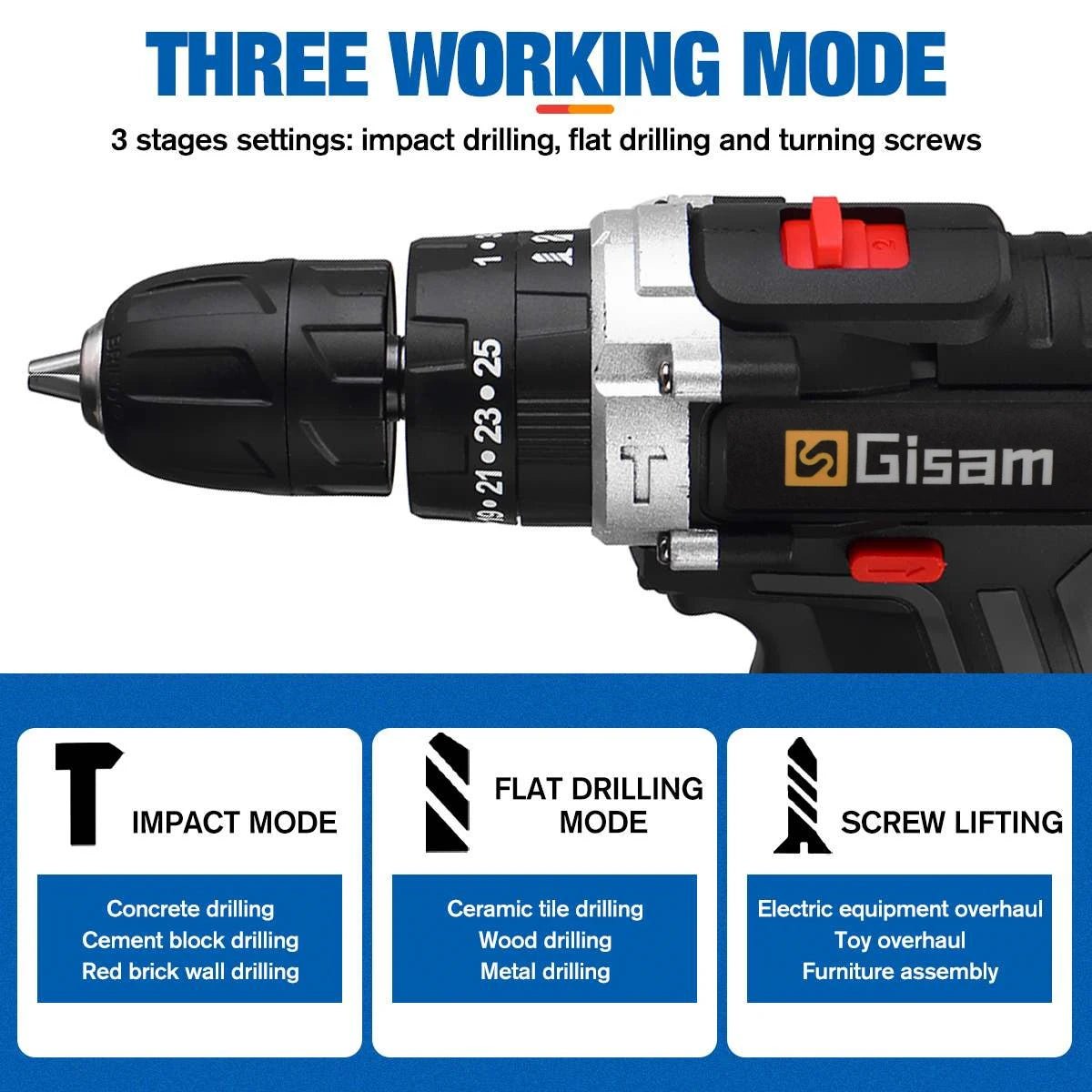 Máy Khoan Không Dây 21V Tác Động Pin Lithium 2 Tốc Độ - Daisan Store